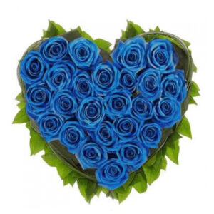сердце из синих роз