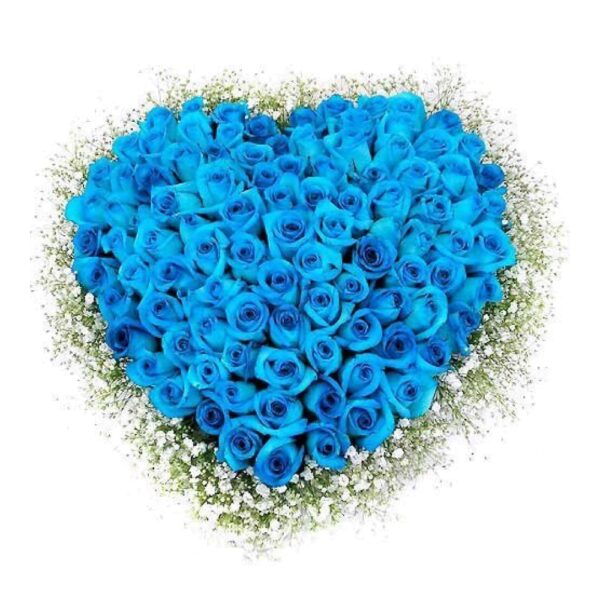 сердце из голубых роз